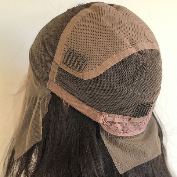 Full Lace Wig 100% Virgin Human Hair Wig 22" Wavy - Picture 6 of 7